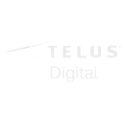 Logo Telus Digital em branco com fundo transparente